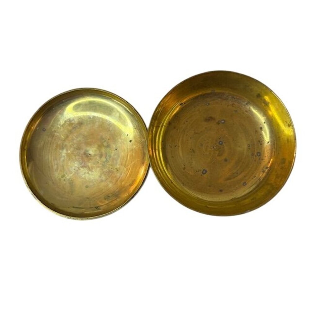 Vintage Solid Brass Decorative Box With Handcraft… - image 4